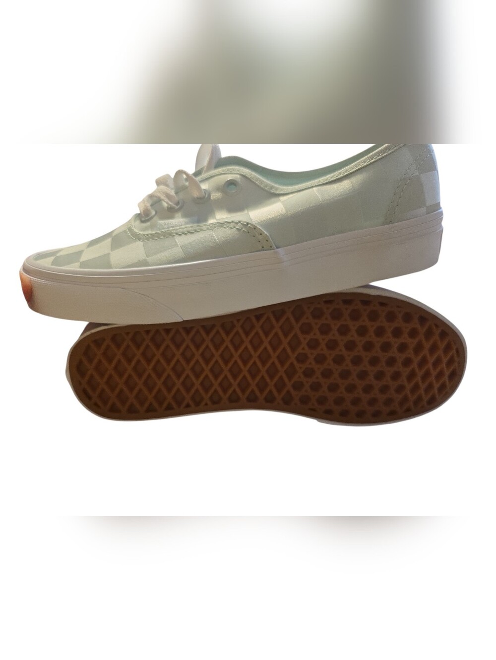Vans Light Green  Checkerboard Low-Top Sneakers - Picture 3 of 5